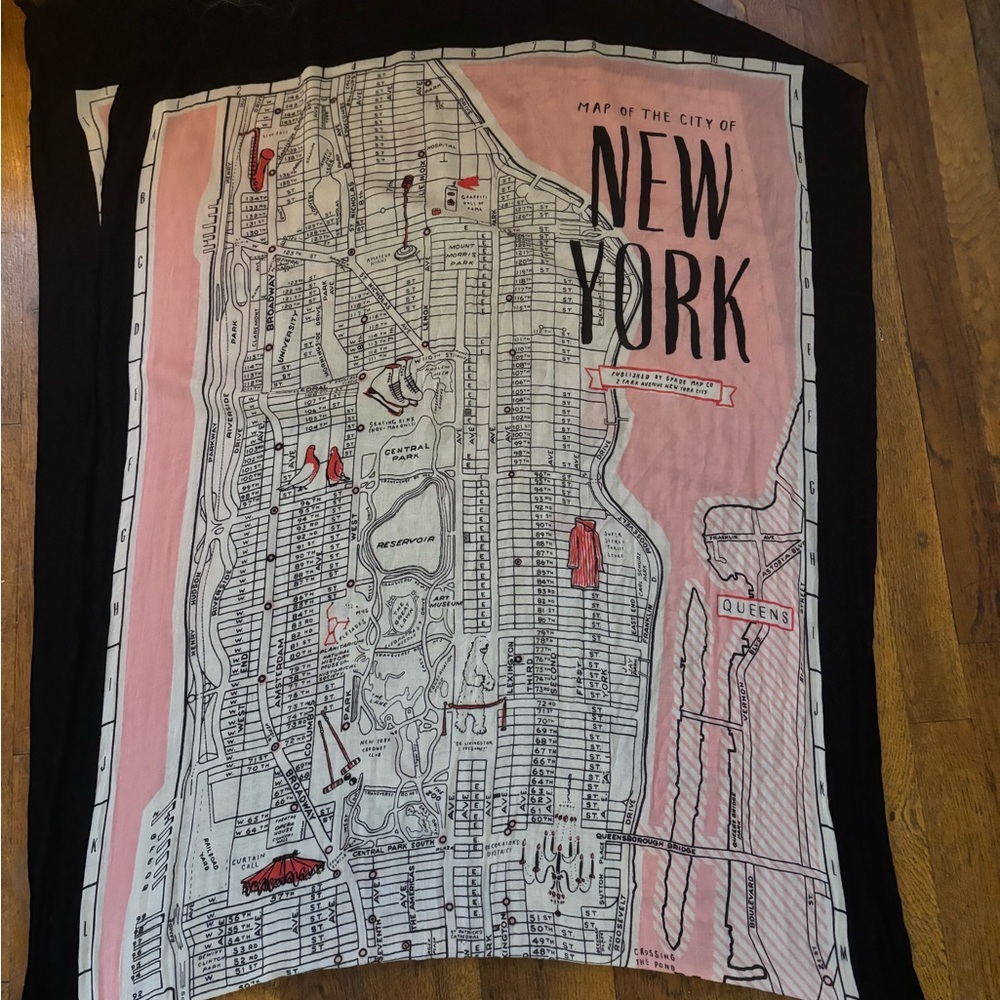 Kate Spade New York Manhattan Map Print Scarf